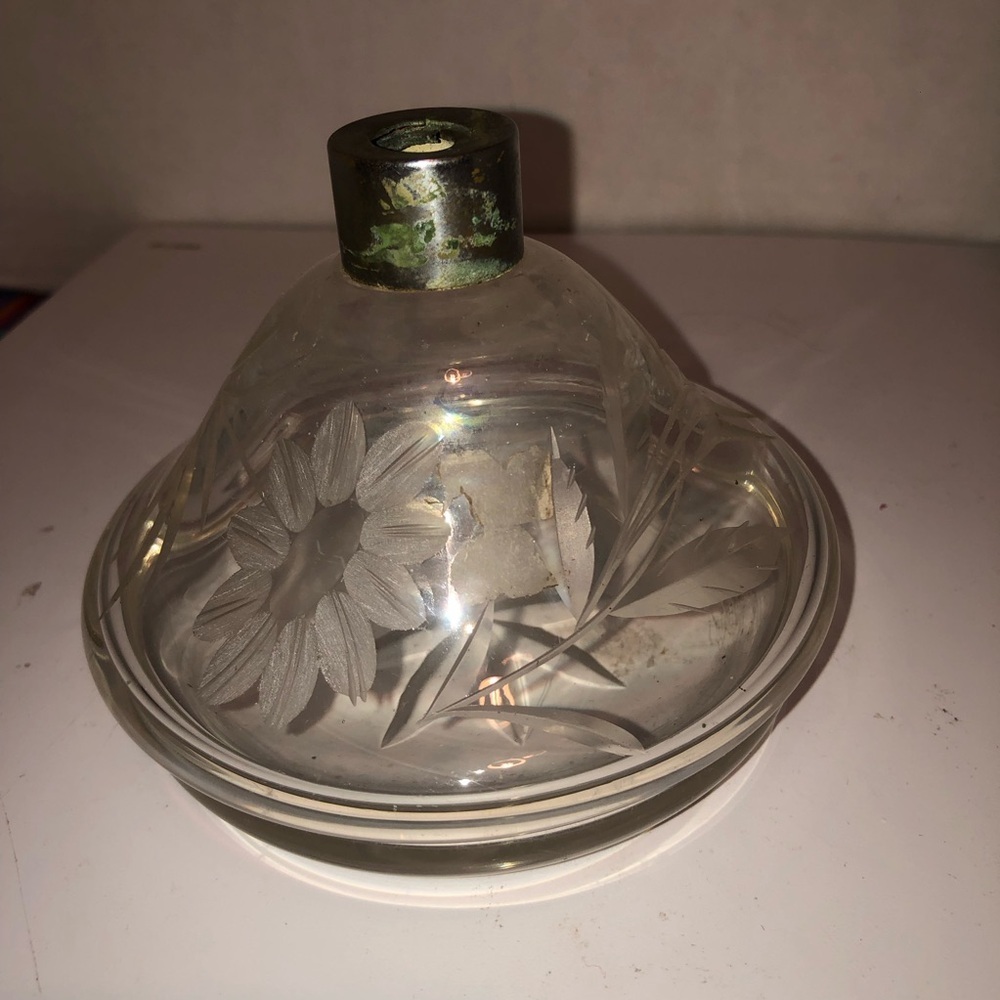 Etched Glass Diffuser with Floral Design